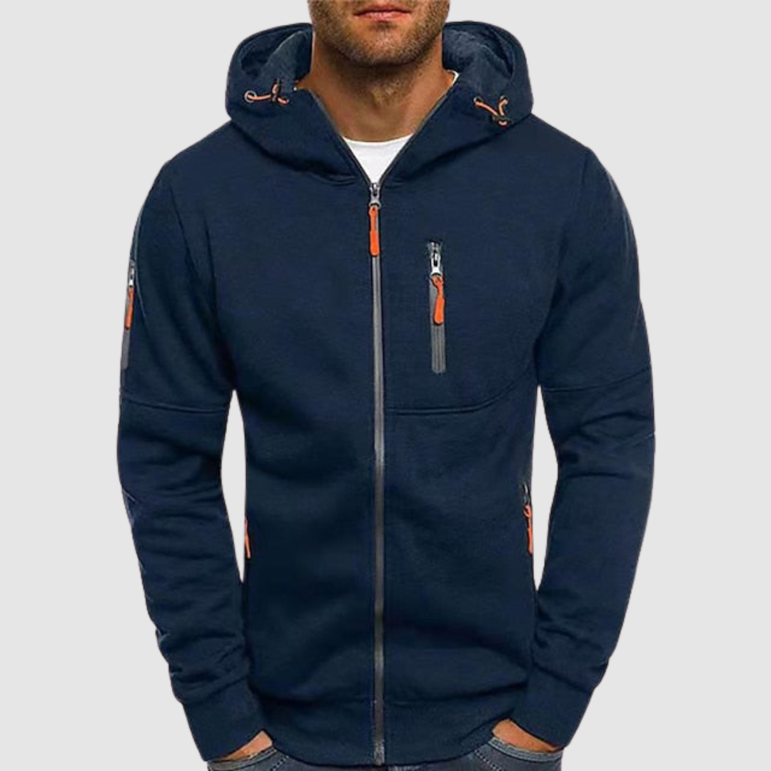 Adrian | Warme hoodie met rits