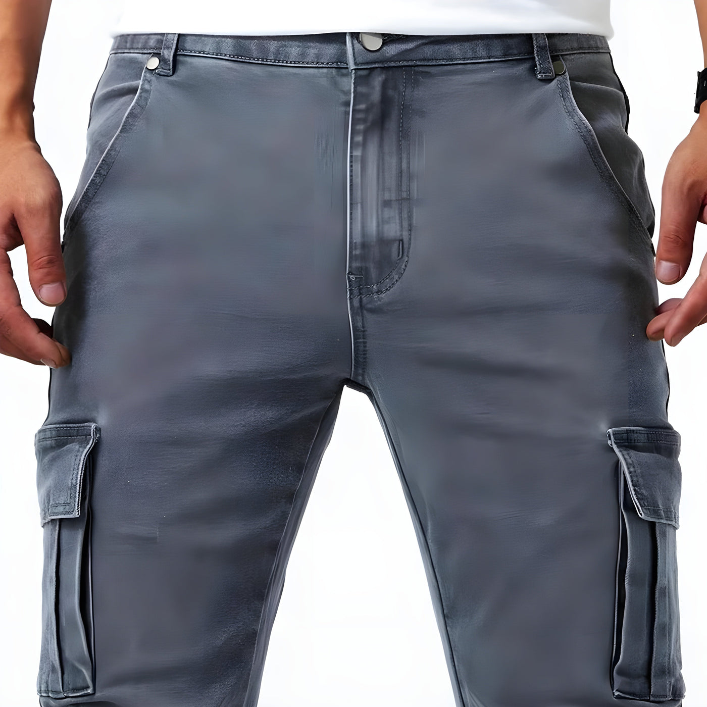 Jan | Elastische Denim Cargo Broek